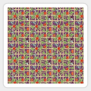 William Morris Vintage Trellis Pattern on Lavender Magnet